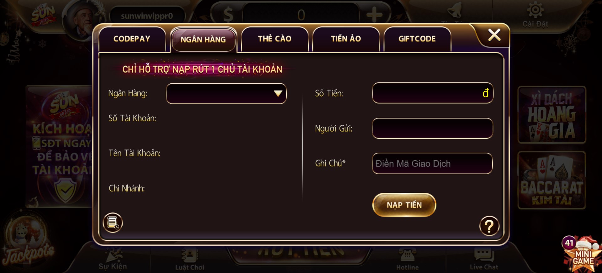 cách nạp tiền kubet11