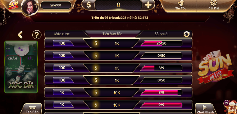 luật chơi xóc đĩa kubet11